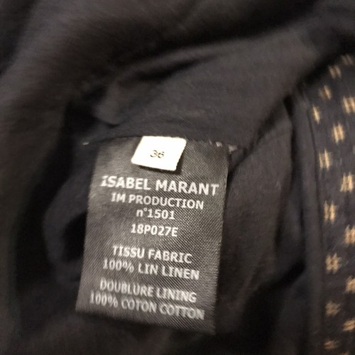 Isabel Marant Etoile Kleid Damen Größe 36 Blau Gold Leinen Rüschen Ärmellos Reißverschluss - Bild 8 von 12