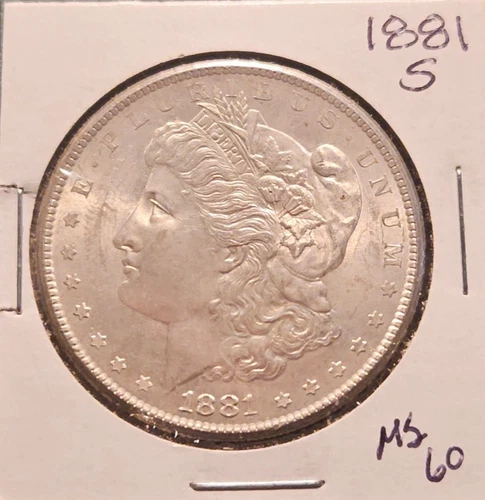 1881 S UNCIRCULATED MORGAN SILVER DOLLAR