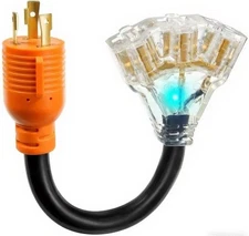 30 Amp to 110 Adapter RV Cord, 30 15 / 20 Adapter, L5-30P... 