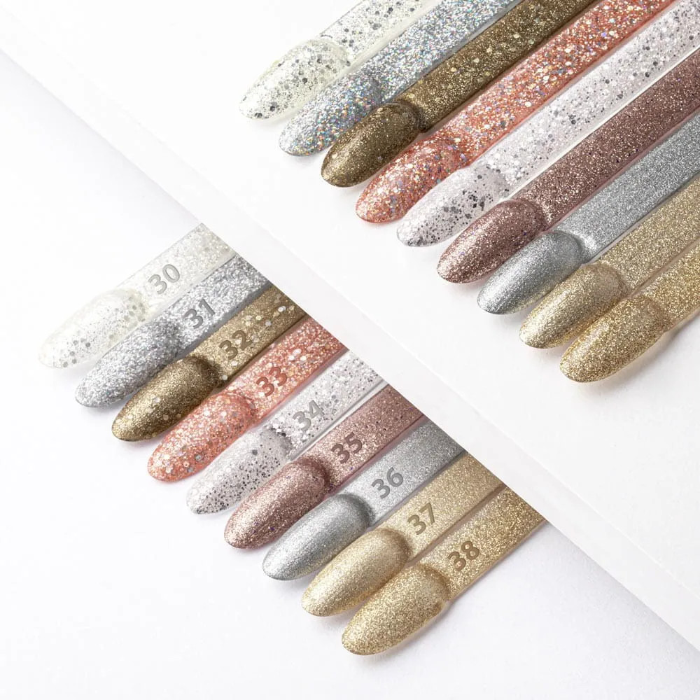 Set Smalti Semipermanenti Mollylac 10g - 9 Colori Queens of Life Glitter