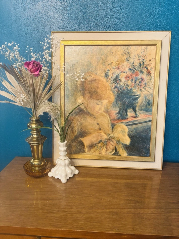 雷诺阿的“女性缝纫”英格兰 Fiehl 1879 年复制品 — 第 2/4 张图片