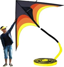 Gaint Kite for Adults Easy to Fly, 9ft Huge Delta Kite Come with 98ft Tail
