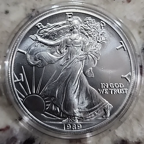 1989 American Silver Eagle Uncirculated 1oz .999 Fine Silver (C-5)