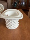 Vintage Fenton Hobnail White Milk Glass Top Hat Toothpick Holder  — photo 1