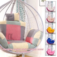 Unstuffed Hanging Swing Egg Chair Cushion Cover Patio Large Round Papasan Pad