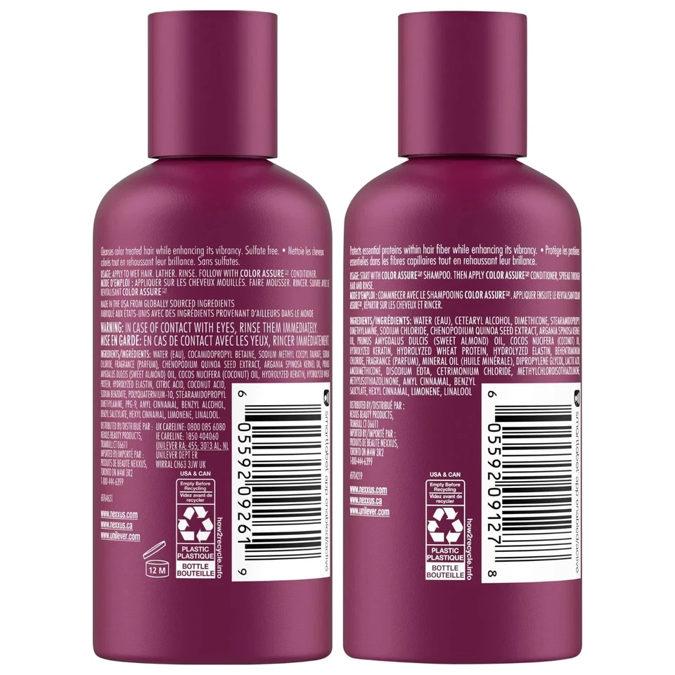 NEXXUS Shampoo and Conditioner, Color Assure Travel Size 3 OZ Each - Image 2 of 4