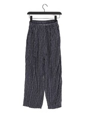 Uniqlo Women's Suit Trousers S Blue Polkadot 100% Viscose Straight Dress Pants