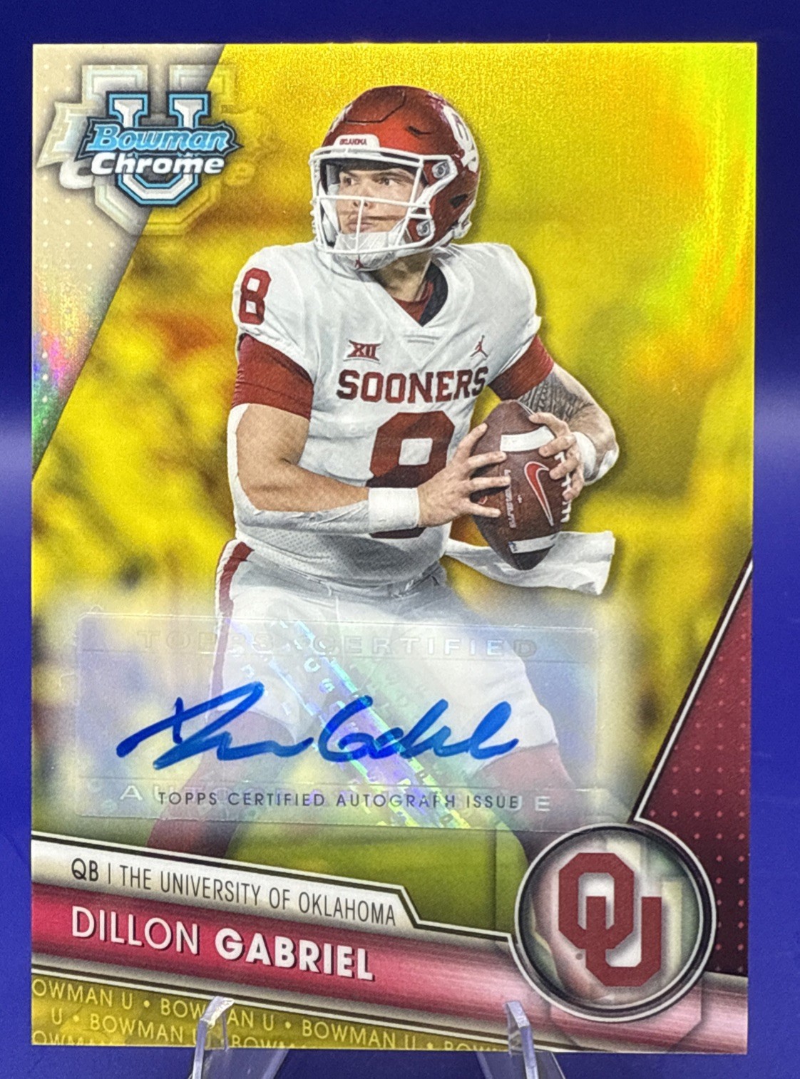 2023 Bowman U Chrome #150 Dillon Gabriel Rookie Yellow Refractor Auto /75 Browns