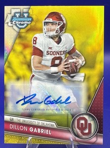 2023 Bowman U Chrome #150 Dillon Gabriel Rookie Yellow Refractor Auto /75 Browns