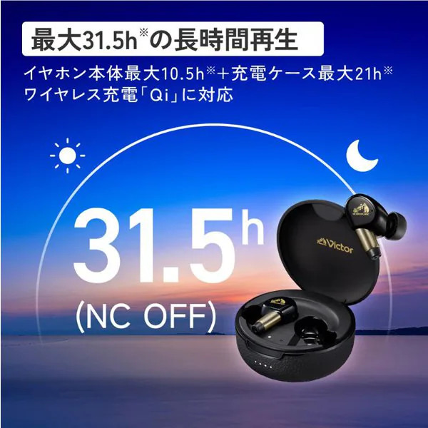 Victor WOOD master Earphones Bluetooth Sunburst Brown HA-FW5000T-T