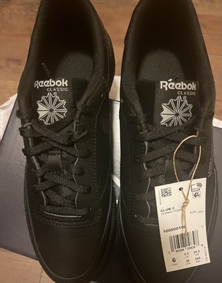 Reebok Club C 85 Triple Black Charcoal  Kids Size 6 