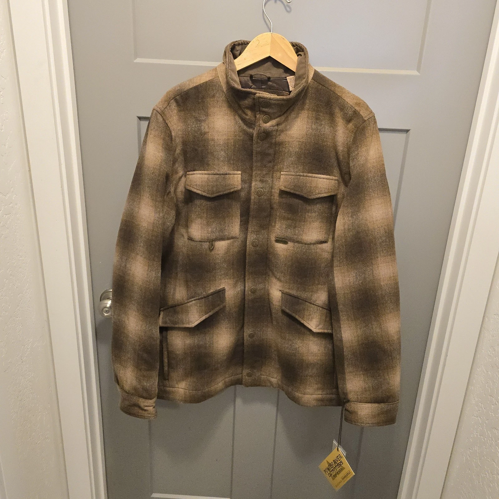 Powder River Outfitters Men's Men XL Plaid Print Heavy Brushed Wool Snap Coat - product detail image 1