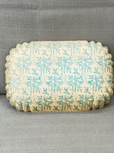 Vintage German Christmas Paper Cookie Tray 12x8 Platter Santa Angels Tree - Picture 5 of 13