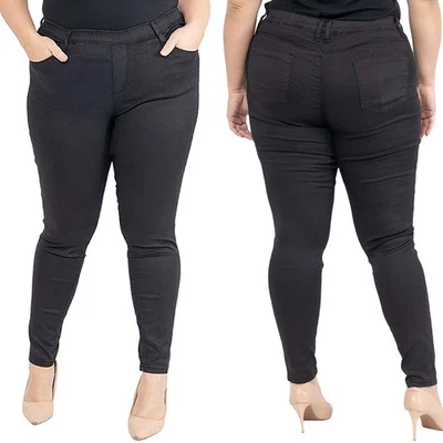 Damen Skinny Jeggings Slim Fit Hose Treggings Leggings Stretch Hüft XS bis 4XL - Bild 1 von 4