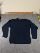 Vintage Chaps Ralph Lauren Sweater Mens M Blue Long Sleeve Cable Knit Jumper