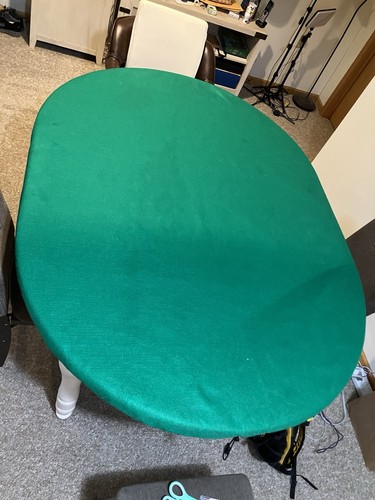 Green Felt Drawstring Table Cover For Poker For Oval Table About 66 in x 48 in