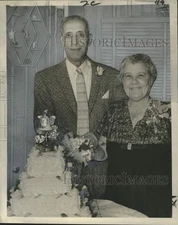1957 Press Photo Mr. & Mrs. John Russo celebrate golden wedding anniversary