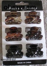 CLOSEOUT 6 6 6 NEUTRAL MULTI COLOR PLASTIC HAIR CLIP / FLAT COMB / 1 1/2" B