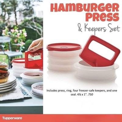 TUPPERWARE Hamburger Press & Keeper Set BRAND NEW