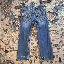 True Religion Kids Jeans Baggy Straight Leg Embroidered Kids Pants Size 5