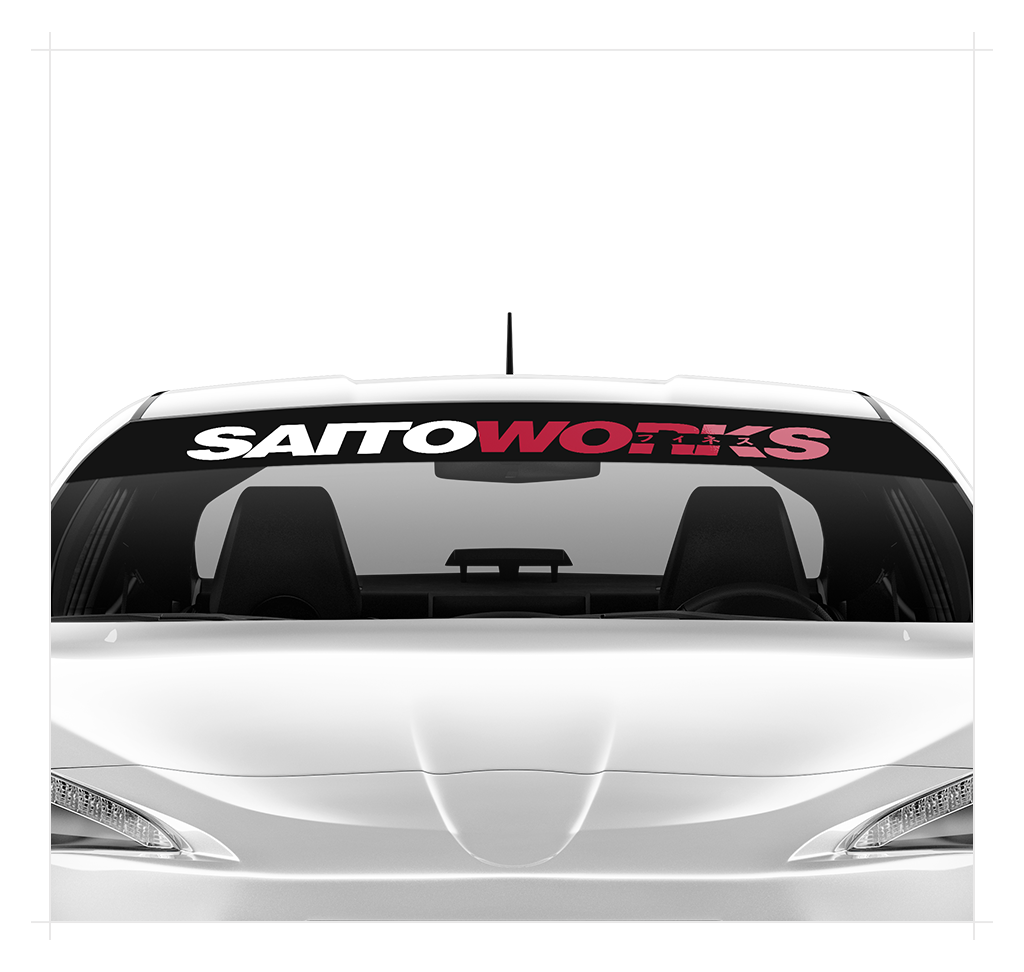SaitoWorks Premium JDM Sunstrip Windshield Banner Drift Decal eBay