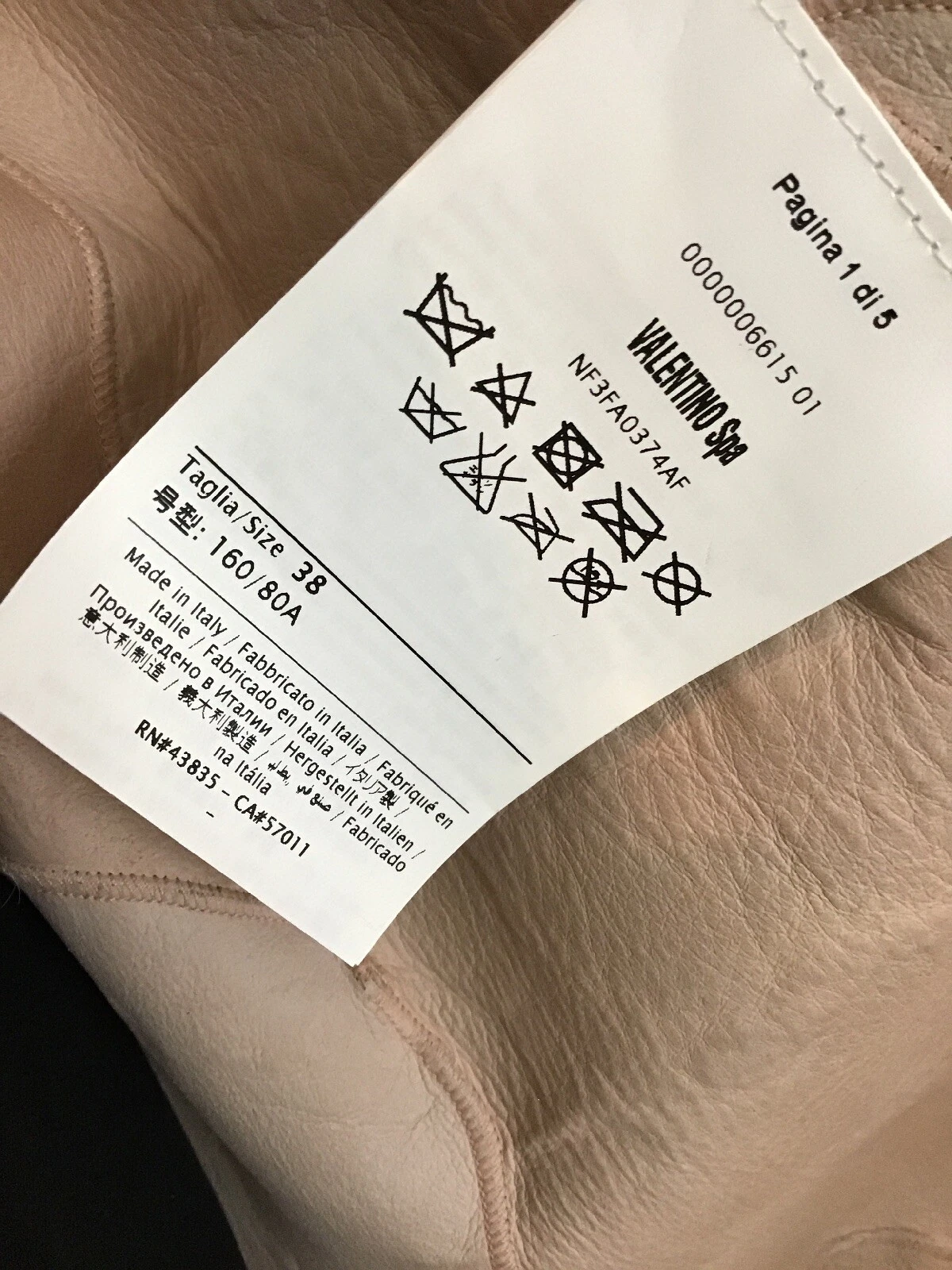 Cappotto Valentino manica lunga nudo coda larga manica larga 22"" nuovo con etichette taglia 38