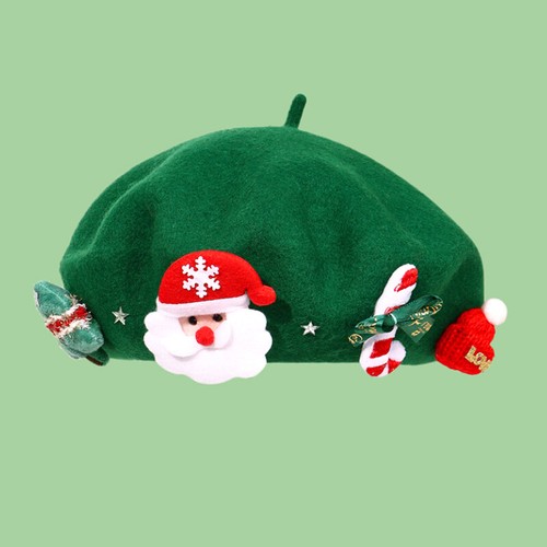 Christmas Beret Warm Hat Wool Autumn Women Girl Fashion Hats French Beret Winter - Picture 28 of 28