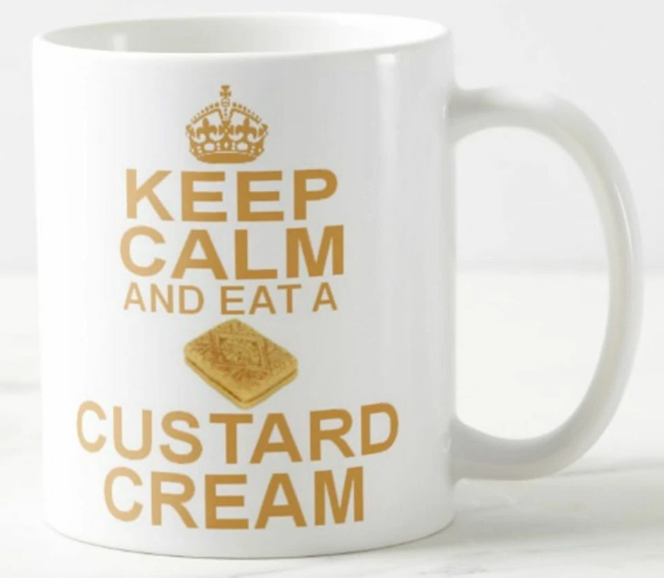 CPS DEZIGNZ KEEP CALM AND EAT A CUSTARD CREAM ~ MUG ~ creams biscuit biscuits carry on mugs