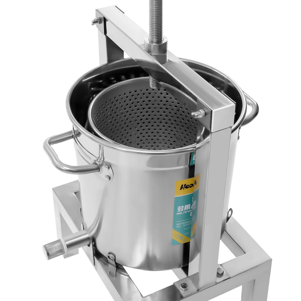 Prensa de sidra de vino de frutas trituradora de uvas máquina de jugos exprimidor para hacer 2,6 gal/10 L Foto 4 de 4