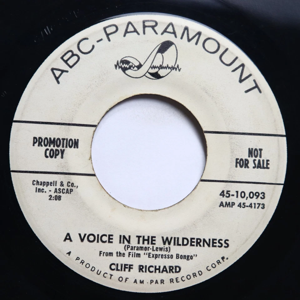 CLIFF RICHARD - DON'T BE MAD AT ME / A VOICE IN THE WILDERNESS - ROCK 45 *PROMO* Foto 2 de 2