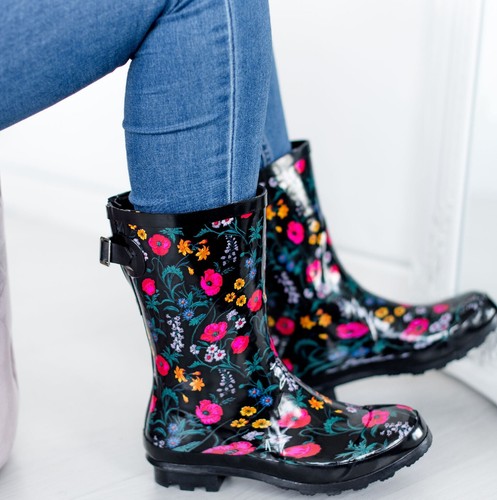 WELLIES Flor Botas de Agua Mujer Botas Impermeables | eBay