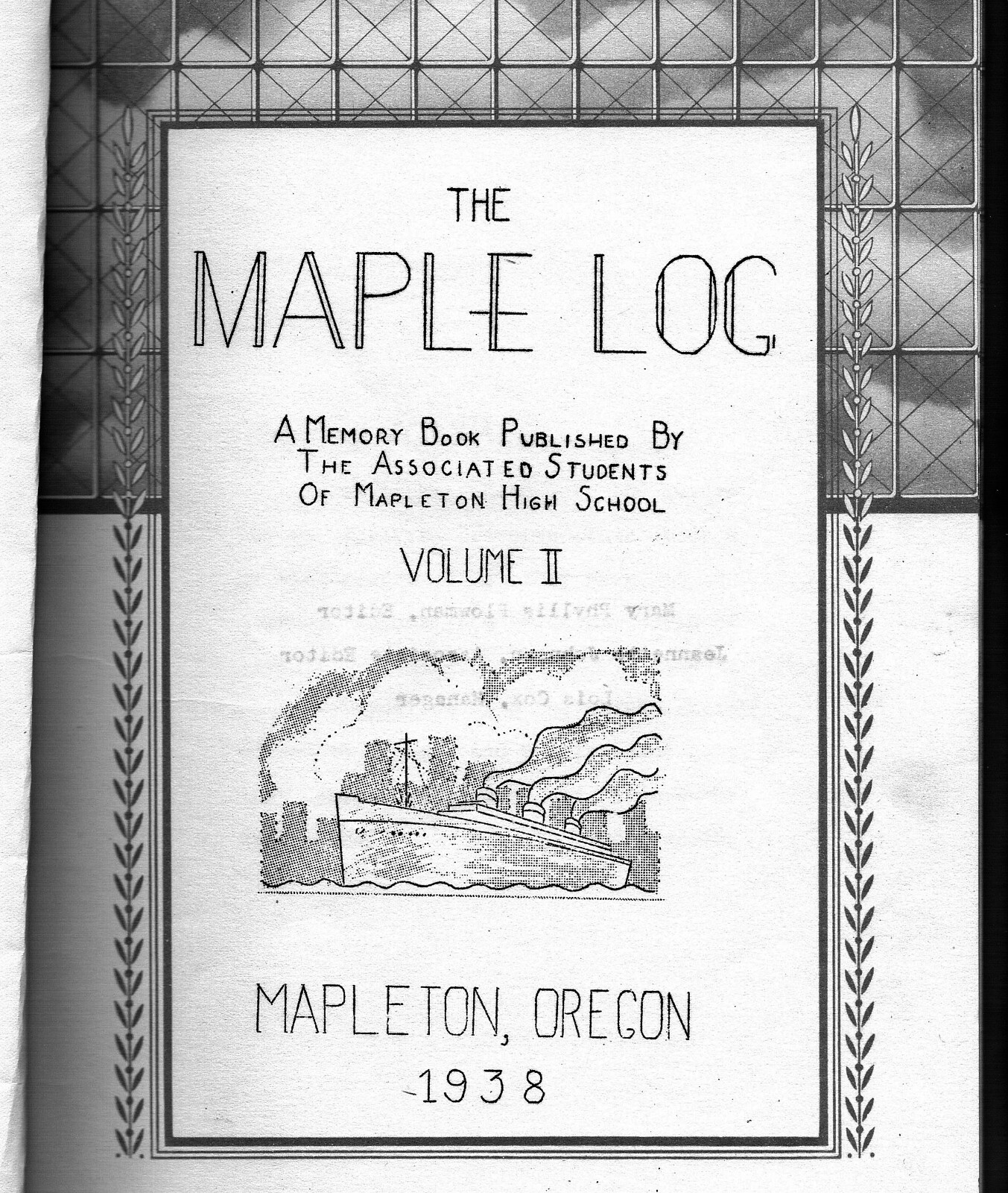 1938 Mapleton High School Yearbook, Maple Log, Mapleton, Oregon eBay