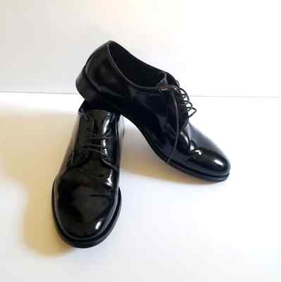 Domenico Tagliente Mens Patent Leather Laced Shoes Size 41 Black
