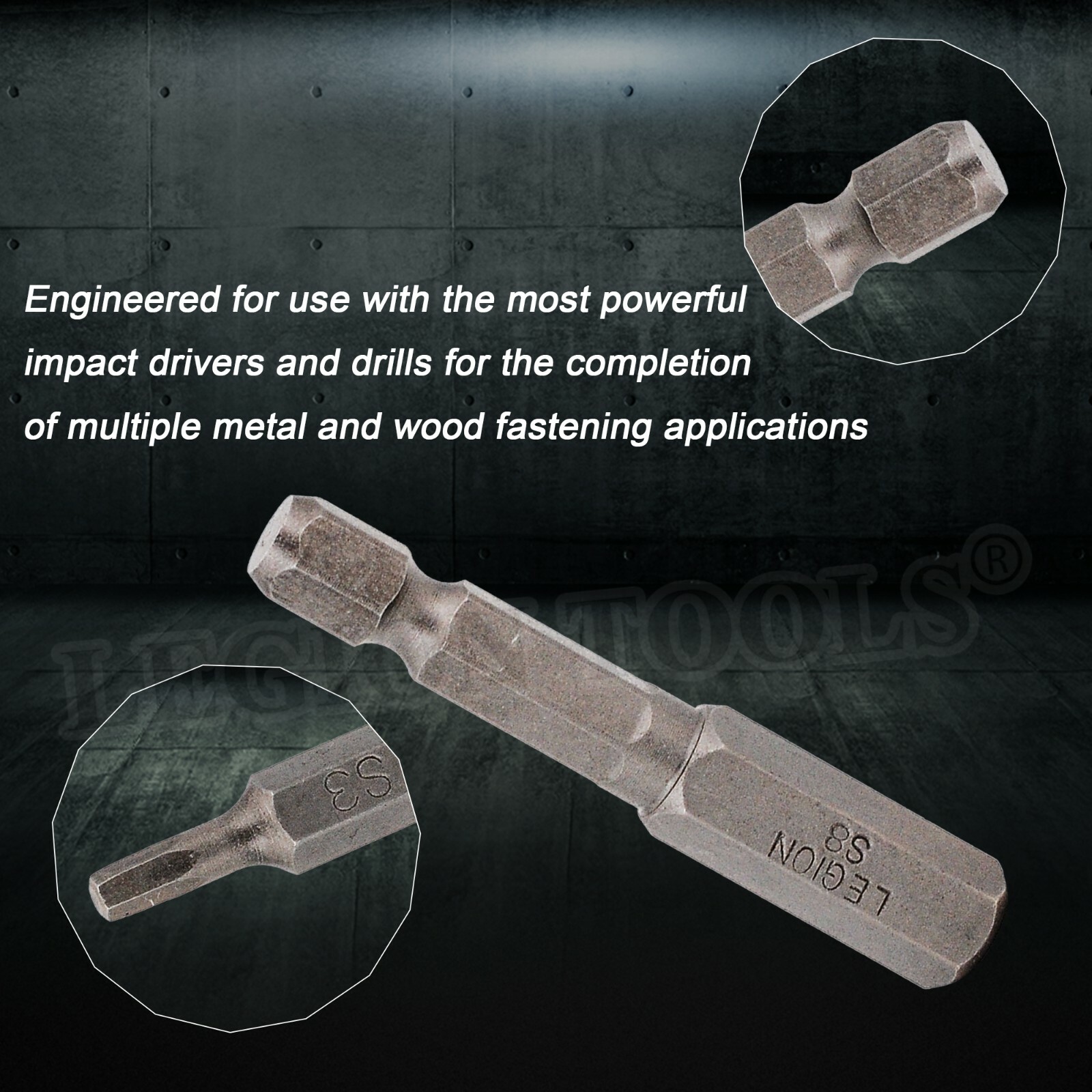 5pc Hex Head Impact Hex Bit Set Quick Connect Shank impact driver drill