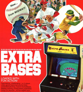 Rare Bally Extra Bases Baseball Video Game Arcade Flyer Ad 8x11 c1980 Original