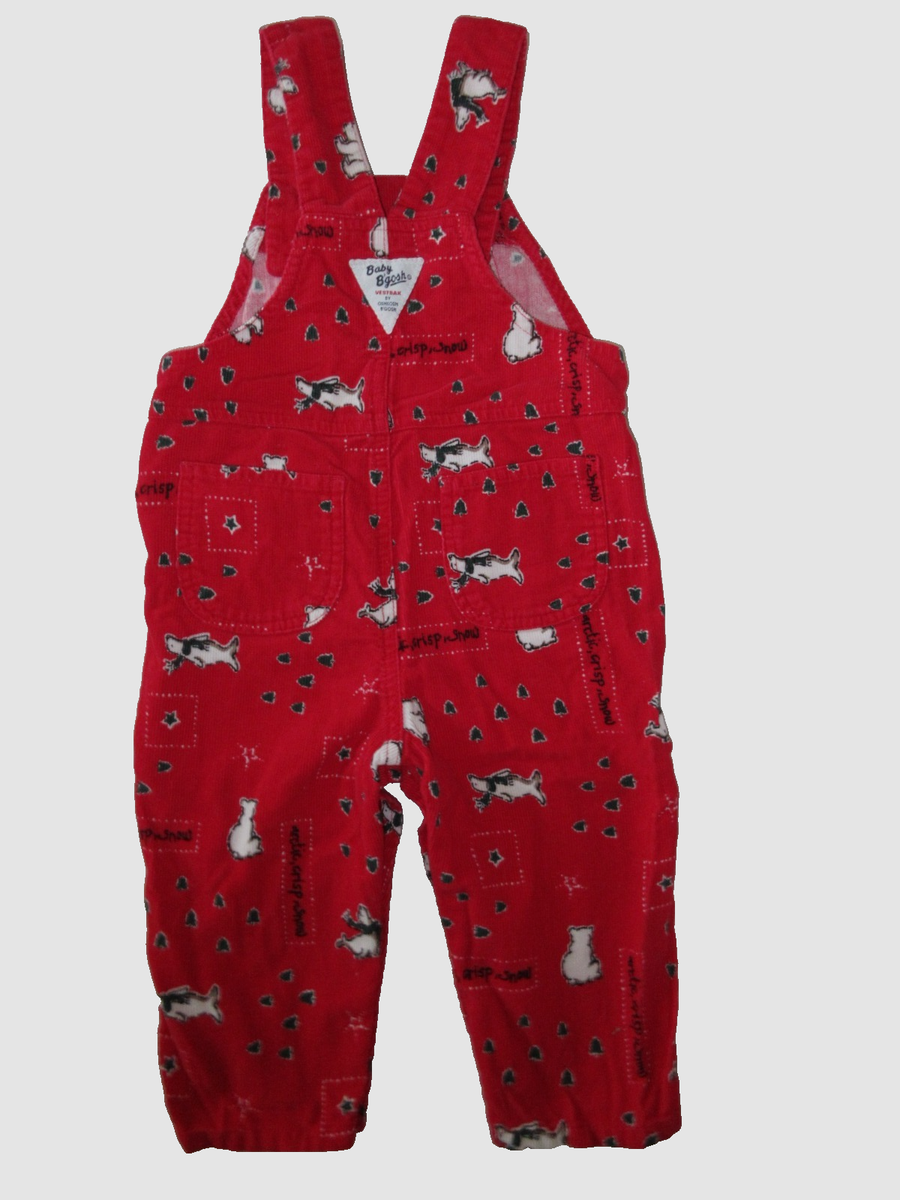Vintage Oshkosh Baby B'gosh Corduroy Overalls Arctic Seal Bear