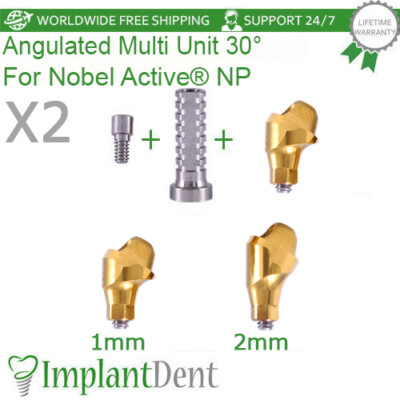 2x Sets Winkel Multi Unit 1.6 Prothese 30° Active Hex NP + Titan Hülse