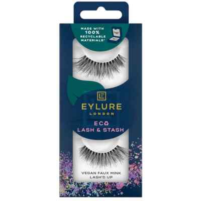 EYLURE Eco Lash & Stash Vegan Faux Mink False Strip Eyelashes LASH'D UP