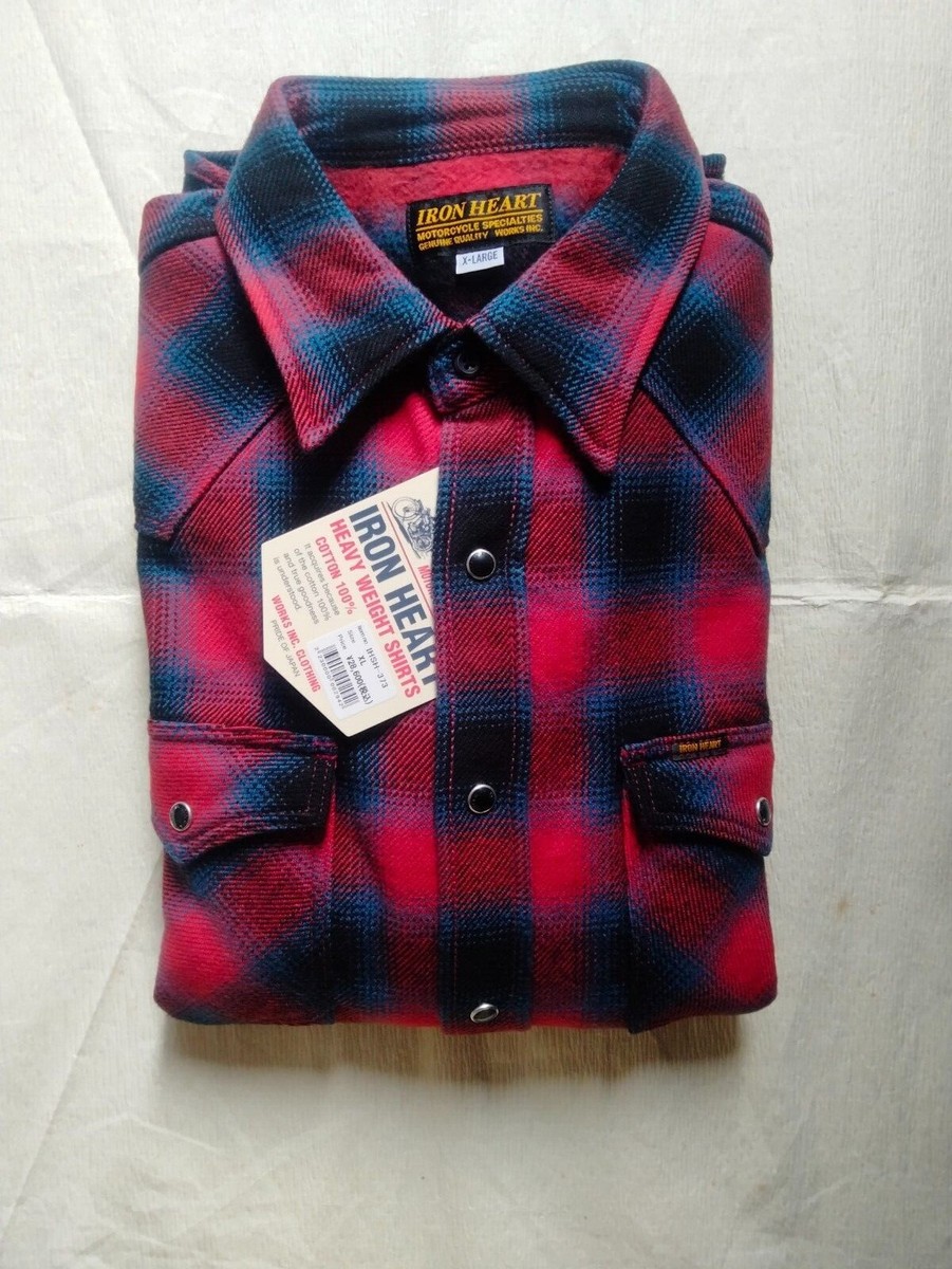 IRON HEART長袖シャツSサイズチェック柄メンズ