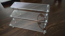 Acrylic Display Risers, Clear Shelf 3-Tier Cupcake Display 11.8 x 3.15 x 6 inch
