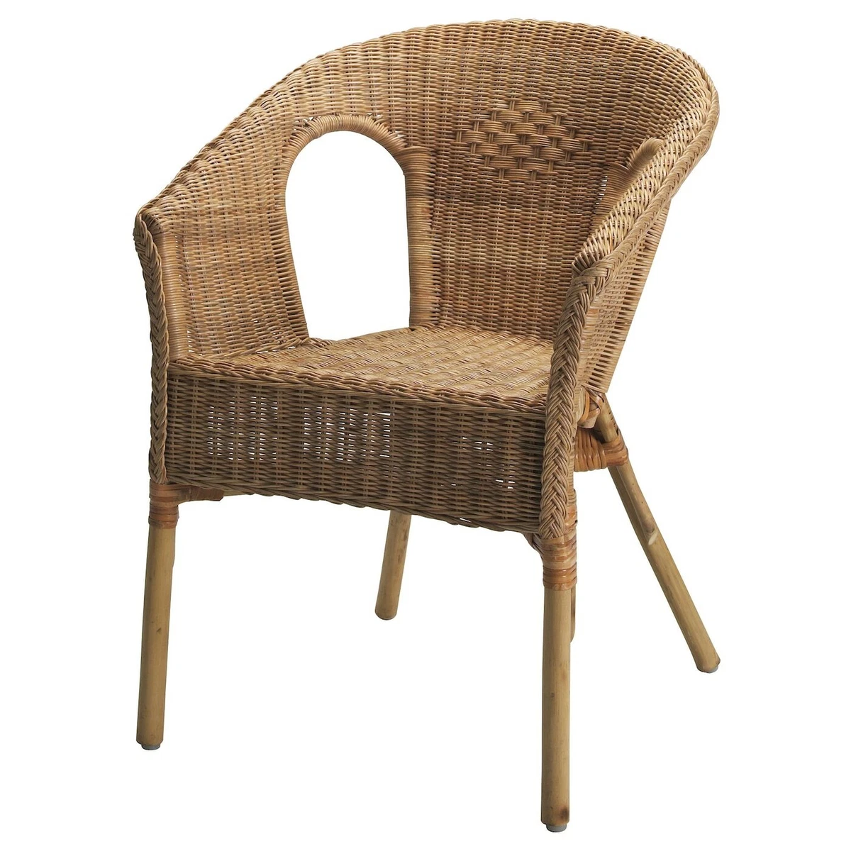 Ikea AGEN Chair Rattan Bamboo Handwoven Armchai Stackable Unique