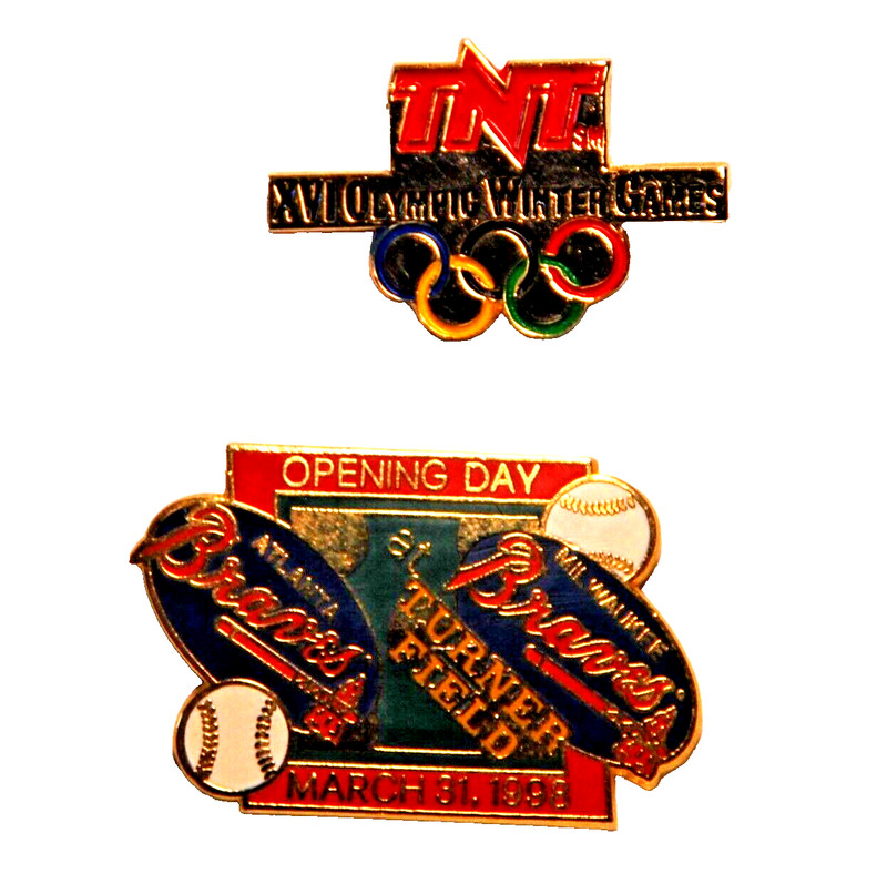 Atlanta Braves 1998 Turner TNT XVI Olympic Winter Games Pin 1992 Albertville