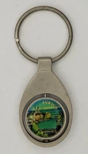 Vintage Zurich Switzerland Souvenir Metal Spinner Two Sided Keychain Keyring