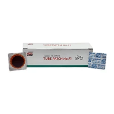 REMA No. F1-P Tube Patch, 100 Units of 25mm Round, Red Edge Patches