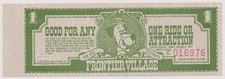 Huckl Berry Hound UNCIRCULATED Frontier Village Attraction Ticket  Size: 2" X 6"