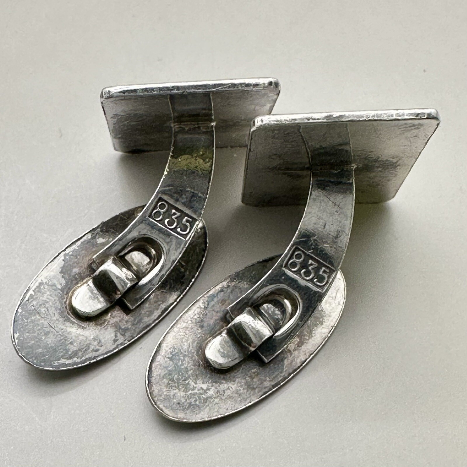 Rectangular Cufflinks Made Germany Silver 835 Thr… - image 3
