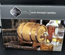 DASHING FINE GIFTS MINI WHISKEY BARREL 27 FL OZ 800 ML WOODEN BRAND NEW (1-3)