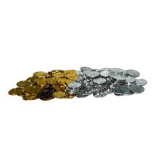 Plastic Bitcoins for Office Decoration, Party, Etc 100 Pieces, Gold  Silver 