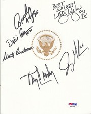 2003 Presidental Menu Baltimore Orioles Signed Marty Cordova+5 PSA/DNA Certified