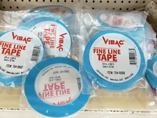 Vibac 1/8"(3mm) x 36 Yds  Light Blue PVC Fine Line Masking Tape USA Made